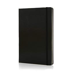 Notebook Black With Elastic Band/88 Sheet Ivory Paper