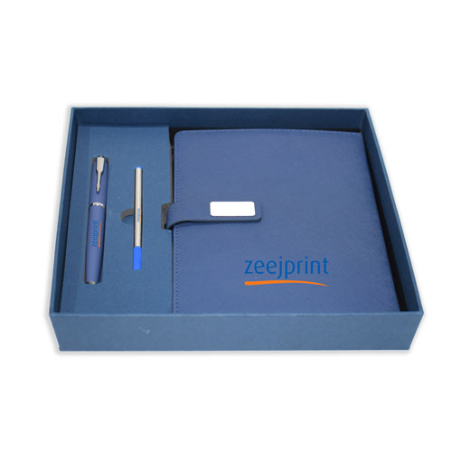Notebook And Pen Gift Set Blue