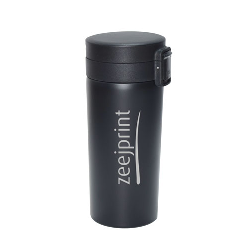 Dual Layer Vacuum Insulated Hot Tea Coffee Thermos Flask 380 ml Black