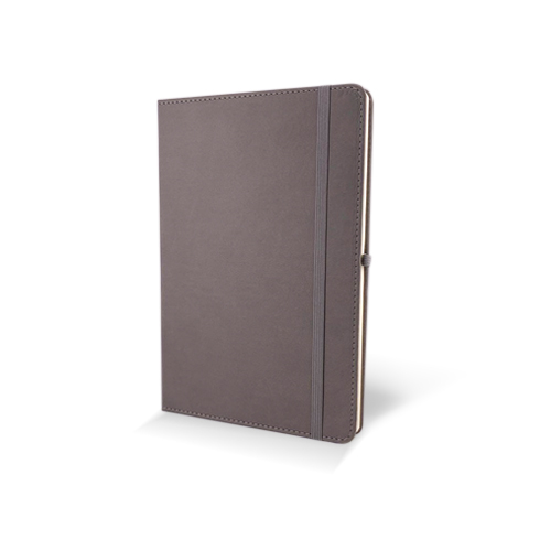 Notebook HK03 A5 PU sewing Grey With Elastic Band/90 Sheet Ivory Paper