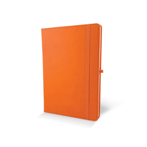 Notebook HK03 A5 PU sewing Orange With Elastic Band/90 Sheet Ivory Paper