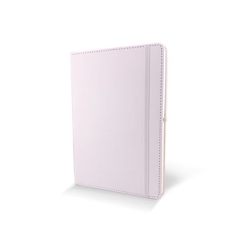 Notebook HK03 A5 PU sewing White With Elastic Band/90 Sheet Ivory Paper