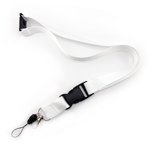 Cotton Lanyard White -2.5Cm