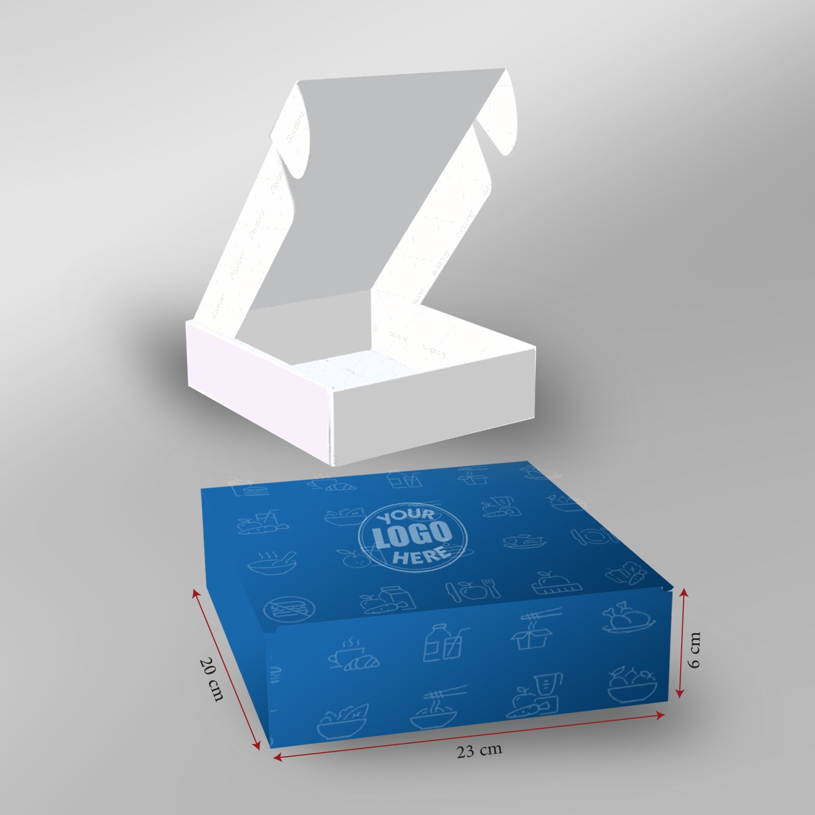 Square mailer box H 6 X W23 X L20 Cm