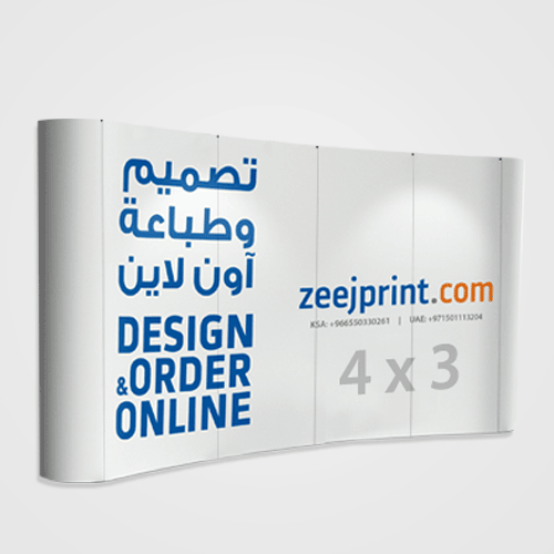 Pop up 4 X 3 with Stand (Curve)- Inkjet