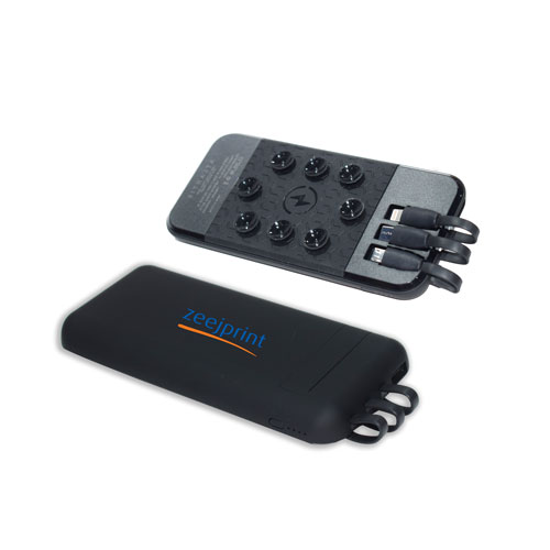 Atlantis Wireless Power Bank USB & Micro & Type C Built in Cable