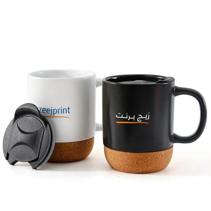 Ceramic Mug with Cork and Lid 330ML DWGL